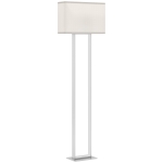 HOMCOM LED Floor Lamp, 150 cm Dimmable Standing Lamp with Linen Shade and Foot Switch, Modern Minimalist Tall Night Light with Metal Base for Living Room, Bedroom, Office, White
