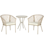 Zestaw mebli ogrodowych 3-częściowy, stół i 2 krzesła Khaki