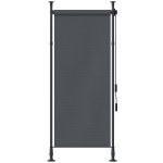 Outsunny Markiza pionowa z osłoną przeciwsłoneczną, roleta balkonowa 120 x 220-310cm, osłona balkonu z korbowym mechanizmem, odporna na warunki atmosferyczne, osłona ogrodowa, poliester, ciemnoszary