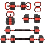 SPORTNOW Zestaw hantli 6-w-1 regulowany 25 KG - hantle, sztangi, kettlebells, uchwyty do pompek