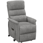 HOMCOM Fauteuil releveur électrique avec repose-pied dossier inclinable télécommande et pochette gris