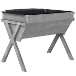 Outsunny Wooden Raised Garden Bed with Bed Liner, Elevated Planter Box with Legs, Light Grey