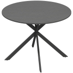 HOMCOM Round dining table for 4, industrial-style kitchen table with steel legs, for dining room, kitchen, Black