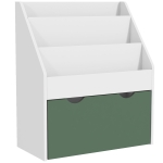 AIYAPLAY Libreria per Bambini 3-8 Anni a 3 Ripiani con Cassetto Inferiore, in MDF, 62.5x30x70 cm, Verde