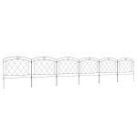 Outsunny Metal Decorative Outdoor Picket Fence Panels Set of 6, Black
