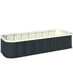 Outsunny Galvanised Raised Garden Bed, 4.5 x 2 x 1 ft Metal Planter with Gloves and Folded Edging, Dark Grey