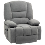 HOMCOM Fauteuil releveur relax électrique, fonction massage et chaleur, inclinaison réglable, repose-pied, télécommandes, gris