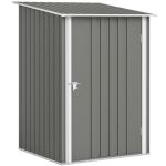 Outsunny Caseta de Jardín Metálica 0,92 m² con Puerta con Cerradura, 100x104x160 cm, Gris