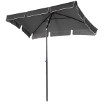 Outsunny Parasol de jardin Parasol droit rectangulaire inclinable alu métal polyester haute densité 2 x 1,3 m gris