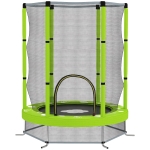 AIYAPLAY Trampolino Elastico per Bambini Ø140 cm con Rete di Sicurezza e Disegni, Età 3-6 Anni, Verde