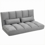 HOMCOM Canapea de Podea, Pliabila 130 cm, Perfect pentru Familie, Gri