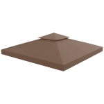 Outsunny 3 x 3 m Gazebo Canopy Roof Top Replacement Cover - Spare Part, Coffee TOP COVER ONLY