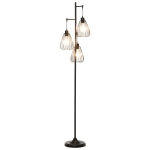 HOMCOM Lampada da Terra Vintage Industriale in Metallo Nero, Lampada a Piantana da Terra Moderna Ф35 x 170cm