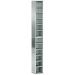 HOMCOM Set of 2 CD Media Display Shelf Unit Tower Rack with Adjustable Shelves, High Gloss Grey