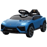 AIYAPLAY Voiture électrique enfant véhicule électrique Lamborghini 12V télécommande 2,4G et 2 moteurs vitesse max. 4 km/h bleu