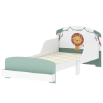 AIYAPLAY Lit enfant 70 x 140 cm, lit pour enfant avec barriere de securite et sommier à lattes, espace de rangement, vert