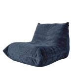 Modern Bean Bag Lazy Sofa with High-Rebound Sponge, Couch Ideal for Compact Spaces, Family, Children and Pets, 110L x 90W x 67H cm, Blue