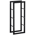 HOMCOM Range bûches Etagère porte bois de cheminée porte-bûches intérieur et extérieur charge max. 100 Kg dim. 40L x 25l x 100H cm métal noir