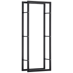 HOMCOM Range bûches Etagère porte bois de cheminée porte-bûches intérieur et extérieur charge max. 100 Kg dim. 60L x 25l x 150H cm métal noir
