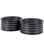 Outsunny Set de 2 containere de plantare galvanizate, Ø60 x 30H cm, ghivece cu fund deschis pentru diferite plante, Gri închis