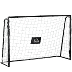 HOMCOM But de football cage de foot châssis métal filet PE piquets & outil inclus dim. 186L x 62l x 123H cm noir blanc
