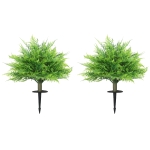 HOMCOM Tufe de ferigă Boston artificiale rezistente la UV, plante artificiale cu țăruși, set de 2, 60 cm pentru grădină, verandă