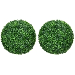 HOMCOM Set di 2 Piante Finte Sfera di Bosso Ø40cm, Decorazione per Interno ed Esterno, Verde