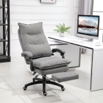 Vinsetto Kantoorstoel massage draaistoel massagefunctie directiestoel in hoogte verstelbaar grijs