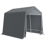 Outsunny Tenda de Jardim para Bicicletas com Estrutura Metálica, 2 Portas com Fecho, Impermeável, Anti-UV, 2,4x2x2 m, Cinzento Escuro