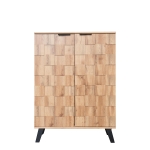 Modern Shoe Cabinet with Adjustable Shelves and Soft-Closing Hinges, Large Storage Locker for Boots and Hallway, 80L x 35W x 110H cm, Wood