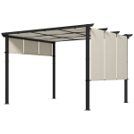 Outsunny Store pare-soleil. Pergola, résistante aux intempéries,  incl. matériel de fixation, 3 x 3,5 m, Beige