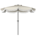 Outsunny Parasol de Jardin Inclinable 2.7x2.7 m avec Manivelle, Parasol d'Extérieur Rond à 8 Baleines, en Métal et Polyester, pour Cour Balcon, UV 30+, Gris clair