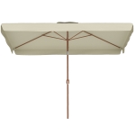 Outsunny Parasol de Jardin 2x3 m avec Ouverture à Manivelle, Inclinable et Anti UV 50+, Beige