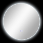 kleankin Runder LED-Wandspiegel, Touch-Schalter, Farbwechsel 3000K-6500K, Antibeschlag, Ø 70 cm, Weiß/Silber