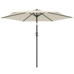 Outsunny Parasol 270 cm inclinable Parasol de balcon avec manivelle UV 50+ Parasol de jardin Blanc crème
