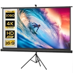 HOMCOM Écran de projection 100 pouces avec support trépied hauteur réglable, écran 4K HD 16:9