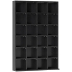 HOMCOM Mobile Porta CD con Ripiani Regolabili per 456 CD o 336 DVD, 24 Scomparti, 89x20x130.5 cm, Nero