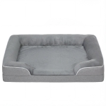 PawHut Dog Sofa Bed, Washable Pet Bed with Removable Cover and Non-Slip Bottom for Cats, Small and Medium Dogs, Grey