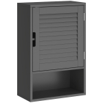 HOMCOM Armadietto Bagno a Parete con Ripiano Regolabile e Anta Ammortizzata, 40x20x60 cm, Nero