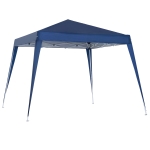 Outsunny Carpa Plegable 3x3 m, Pop-up, Cenador Pabellón de Jardín, Altura Ajustable con Bolsa de Transporte, Anti-UV, Impermeable, Gazebo para Camping, Fiestas, Exterior, Azul