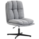 HOMCOM Fauteuil de Salon Pivotant Fauteuil Effet Lin, Gris Clair