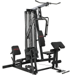 SPORTNOW Krachtstation fitnessstation met latpull butterflystang 65 kg gewichten kabel tot 120 kg