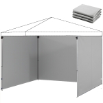 Outsunny Ensemble 3 pièces de parois zippées pour pavillon 300 x 300 cm, gris clair