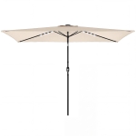 Outsunny Parasol de jardin avec 24 LED solaires Toile inclinable Mât métallique 2,9x2,5 m Crème