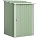 Outsunny Casetta da Giardino Porta Attrezzi in Acciaio Galvanizzato con Porta, 100x104x160 cm, Verde Chiaro