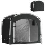Outsunny Tenda per biciclette da 3-4 posti con 2 tasche laterali, 220x150x195 cm, Nero