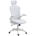 Vinsetto Silla de Oficina de Malla con Respaldo Alto Reposacabezas Ajustable Soporte Lumbar 4D 62x64x120 cm Blanco