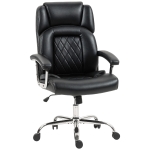 HOMCOM Big and Tall Office Chair 180kg with Spring Cushion, PU Leather - Black