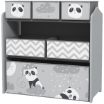 ZONEKIZ Meuble rangement enfant rangement jouet enfant 6 boîtes amovibles en tissu non tissé 63 x 30 x 66 cm gris