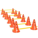 PawHut Agility Set Hunde 6-teiliges Agility-Ausrüstung für Hundetraining Steckhürdenset mit 12 Kegel 6 Hürden Tragetasche